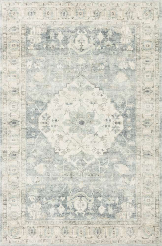 Loloi - Rosette Denim / Fog 5-0in x 7-6in Area Rug - ROSTROS-07DEFG5076 veiw 1