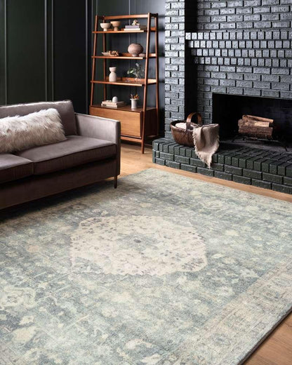 Loloi - Rosette Denim / Fog 5-0in x 7-6in Area Rug - ROSTROS-07DEFG5076 veiw 2