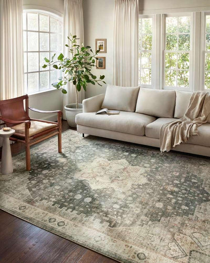 Loloi - Rosette Slate / Ivory 7-6in x 9-6in Area Rug - ROSTROS-09SLIV7696 veiw 2