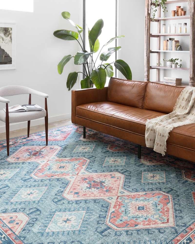Loloi - Skye Turquoise / Terracotta 5-0in x 7-6in Area Rug - SKYESKY-03TQTC5076 veiw 2