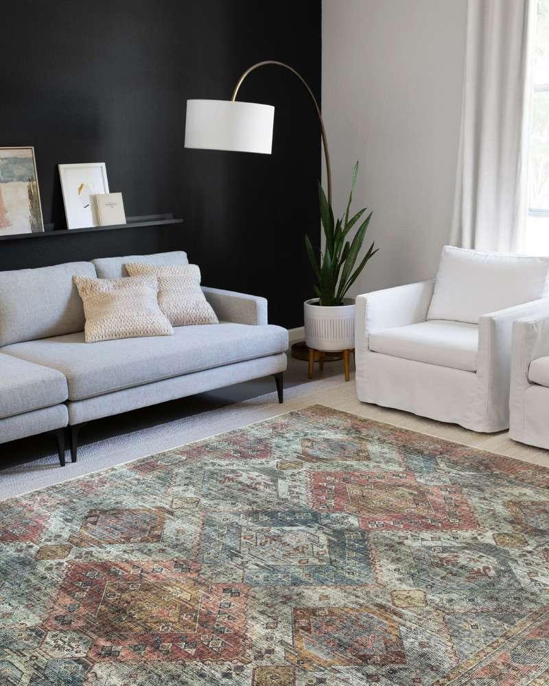 Loloi - Skye Apricot / Mist 7 x 9 Oval Area Rug - SKYESKY-06APMI790V veiw 2