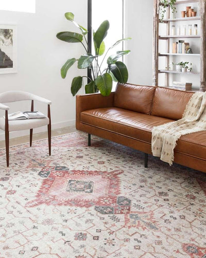 Loloi - Skye Ivory / Berry 7 x 9 Oval Area Rug - SKYESKY-02IVBY790V veiw 2