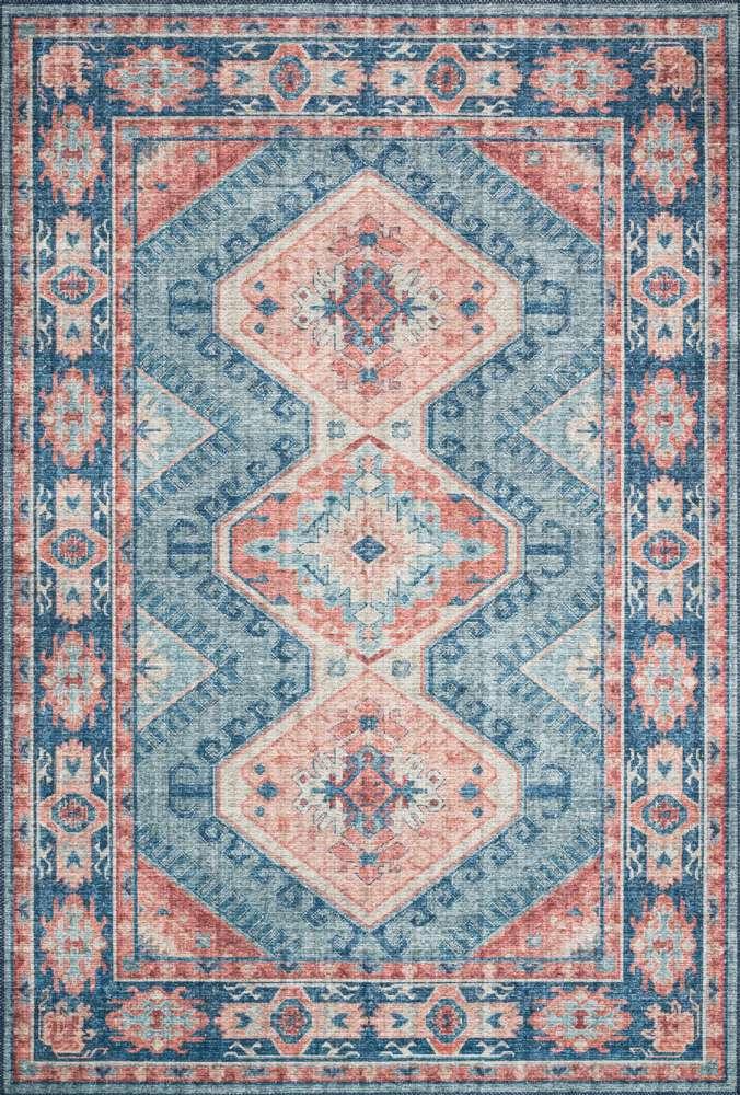Loloi - Skye Turquoise / Terracotta 8-0in x 8-0in Round Area Rug - SKYESKY-03TQTC800R veiw 1