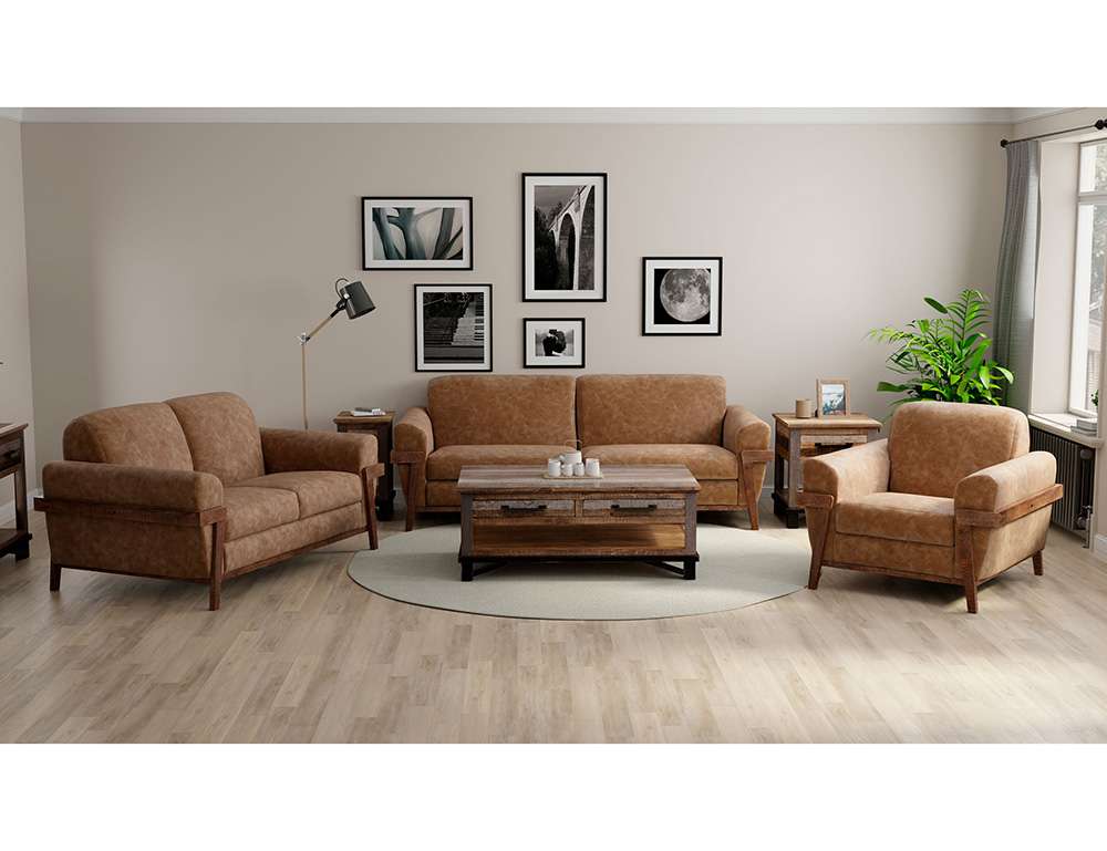 IFD - Loft Brown - Wooden Frame & Base, Sofa - IUP644-SOF-202 veiw 2