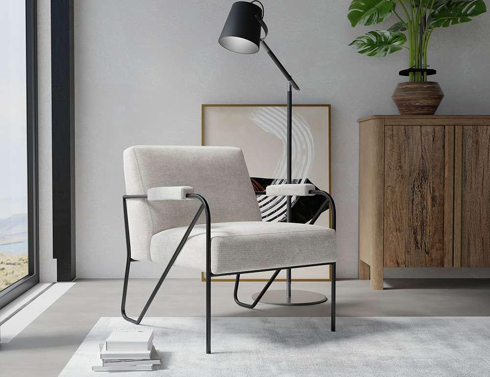 IFD - Lotus - Wooden Frame & Metal Base, Armchair - IUP132-ACH-161 veiw 2