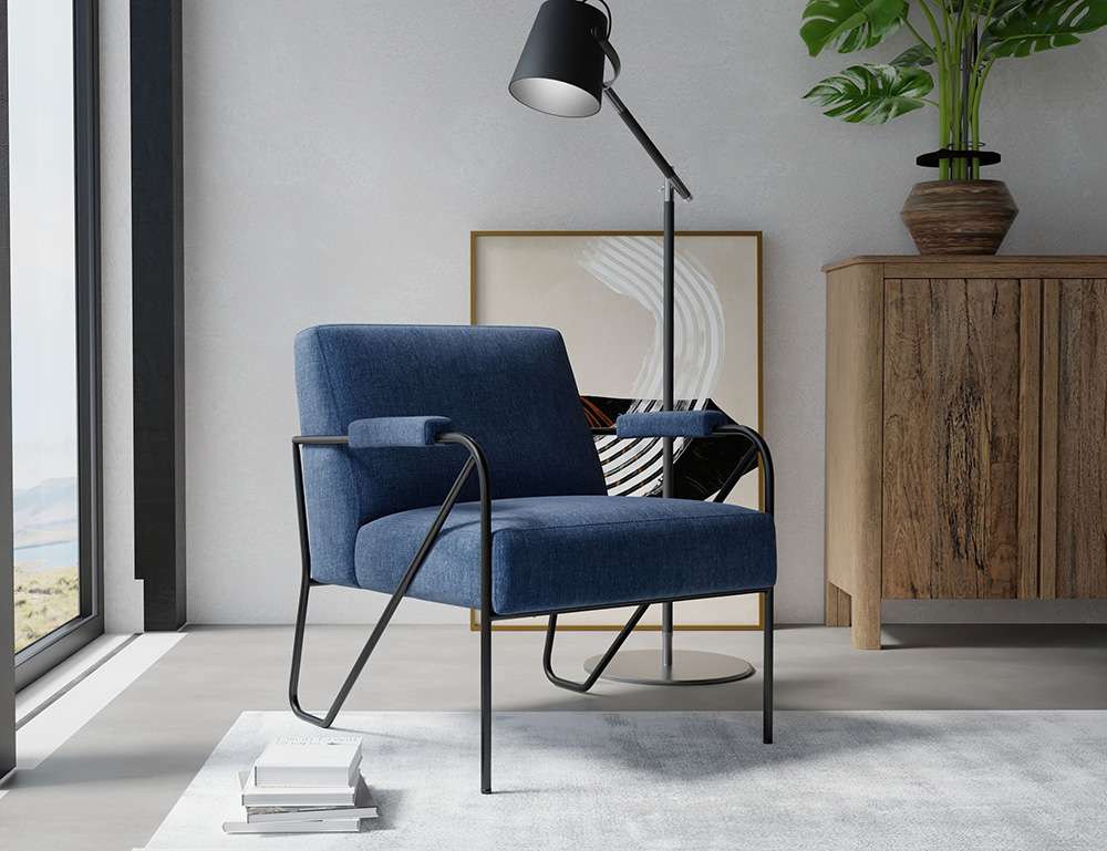IFD - Lotus - Wooden Frame & Metal Base, Armchair - IUP132-ACH-221 veiw 2