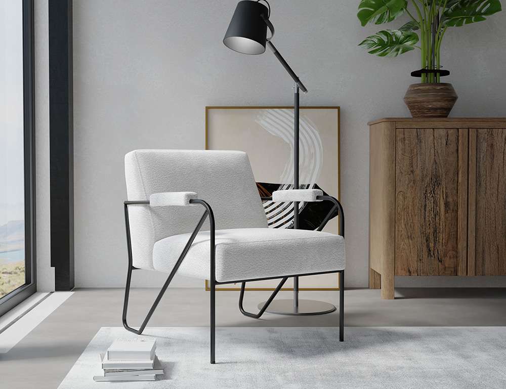 IFD - Lotus - Wooden Frame & Metal Base, Armchair - IUP132-ACH-101 veiw 2