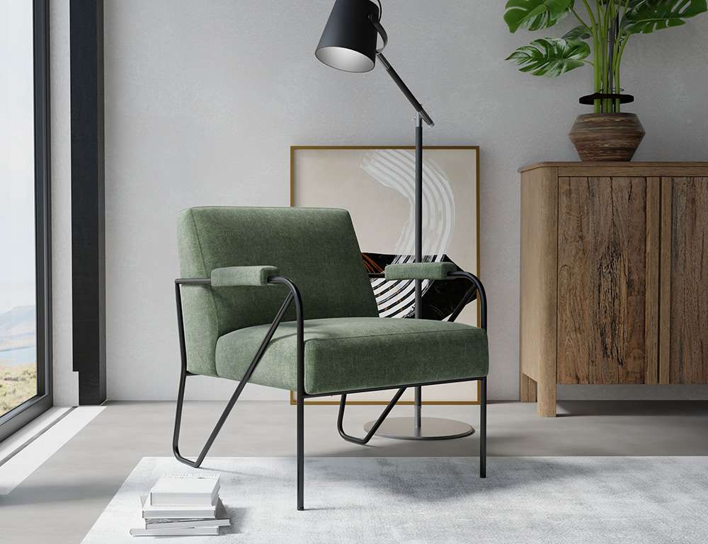 IFD - Lotus - Wooden Frame & Metal Base, Armchair - IUP132-ACH-111 veiw 2