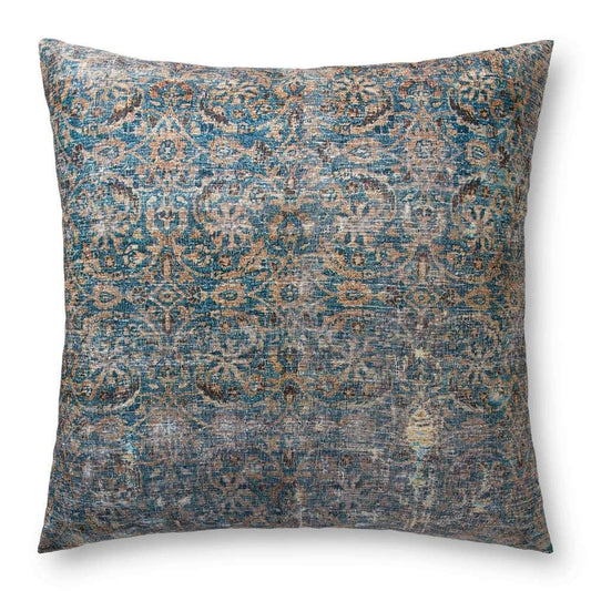 Loloi - FP0010 Lagoon / Brown 36inW x 36inD x 6inH Pillow - FL01FP0010LJBRFL36 veiw 1
