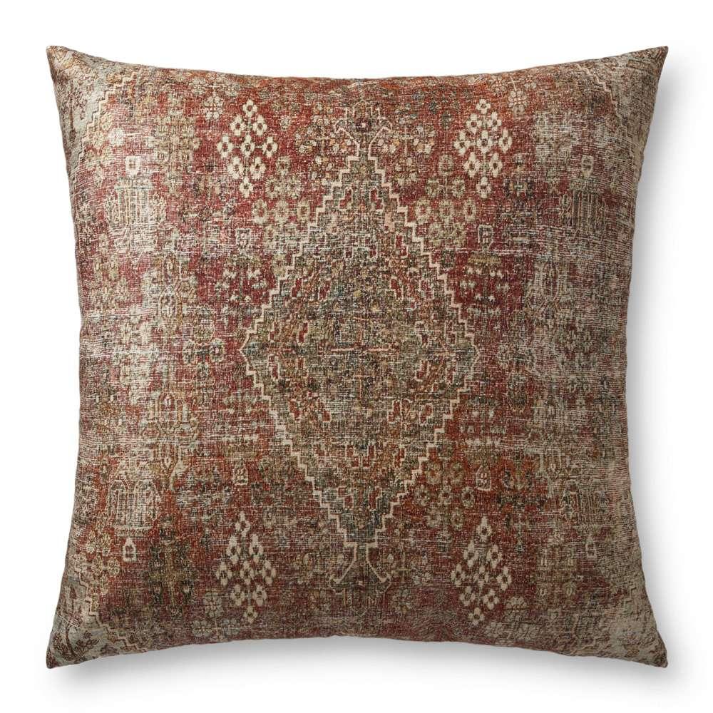 Loloi - FP0009 Red / Multi 36inW x 36inD x 6inH Pillow - FL01FP0009REMLFL36 veiw 1