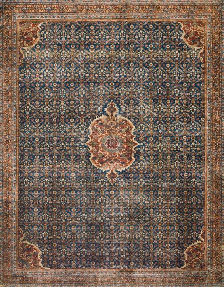 Loloi - Layla Cobalt Blue / Spice 18in x 18in Sample Rug - LAYLLAY-09CUSQ160S veiw 1