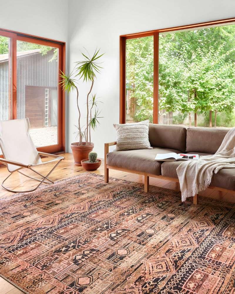 Loloi - Layla Mocha / Blush 18in x 18in Sample Rug - LAYLLAY-14MCBH160S veiw 2