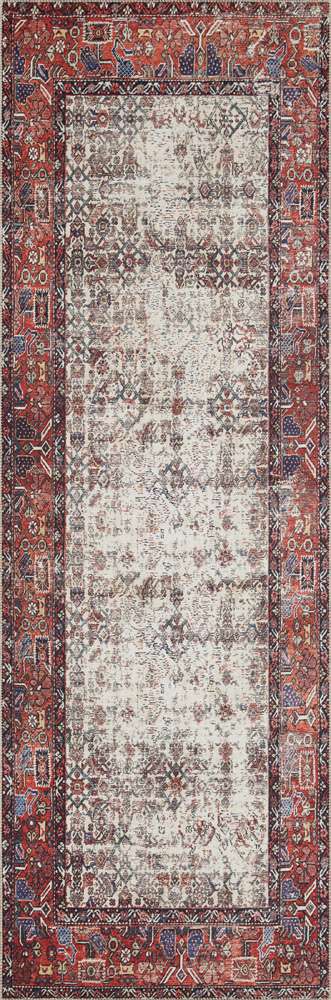 Loloi - Layla Ivory / Brick 2-6in x 12-0in Runner Rug - LAYLLAY-12IVBK26C0 veiw 1