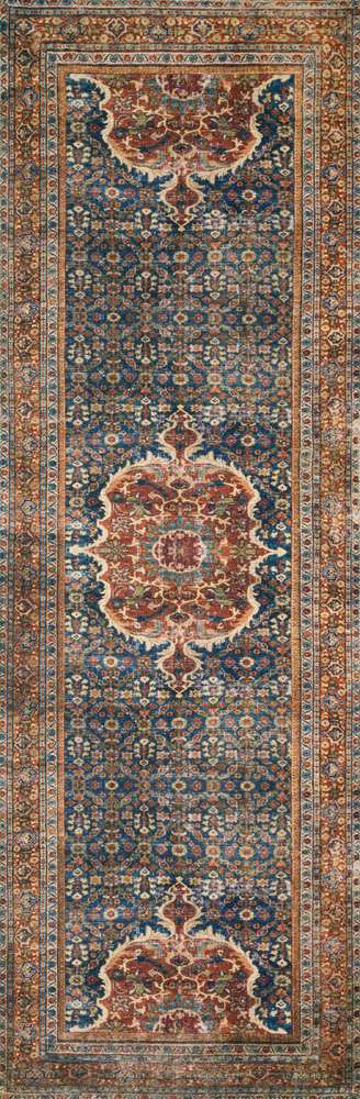 Loloi - Layla Cobalt Blue / Spice 2-6in x 7-6in Runner Rug - LAYLLAY-09CUSQ2676 veiw 1