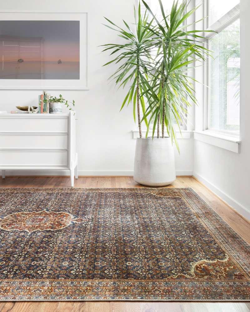 Loloi - Layla Cobalt Blue / Spice 9-0in x 12-0in Area Rug - LAYLLAY-09CUSQ90C0 veiw 2