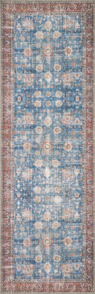 Loloi - Loren Blue / Brick 2-6in x 7-6in Runner Rug - LORELQ-01BBBK2676 veiw 1