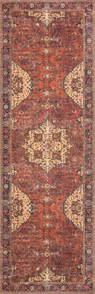 Loloi - Loren Red / Navy 2-6in x 7-6in Runner Rug - LORELQ-07RENV2676 veiw 1