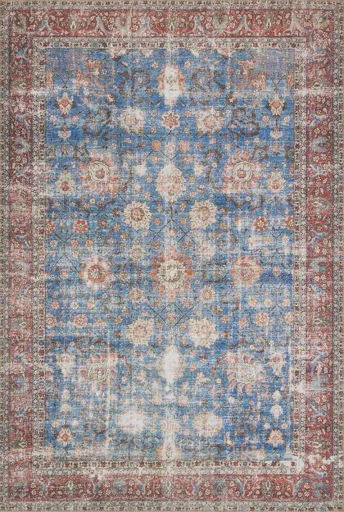 Loloi - Loren Blue / Brick 3-6in x 5-6in Accent Rug - LORELQ-01BBBK3656 veiw 1