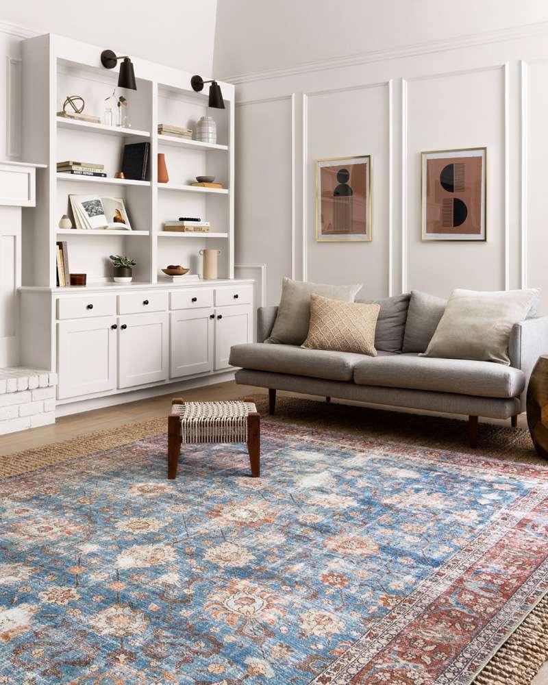 Loloi - Loren Blue / Brick 3-6in x 5-6in Accent Rug - LORELQ-01BBBK3656 veiw 2