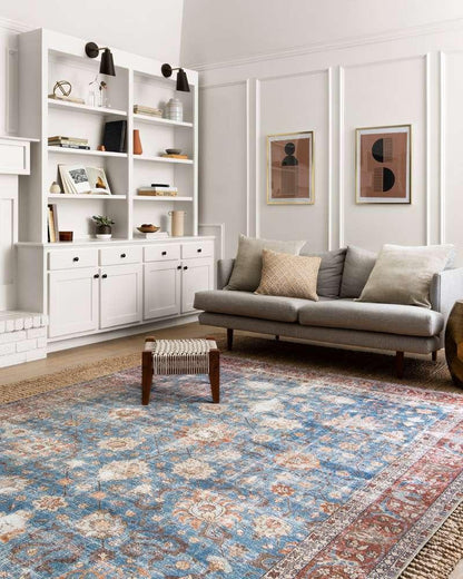 Loloi - Loren Blue / Brick 3-6in x 5-6in Accent Rug - LORELQ-01BBBK3656 veiw 2