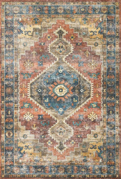 Loloi - Skye Rust / Blue 5-0in x 7-6in Area Rug - SKYESKY-11RUBB5076 veiw 1