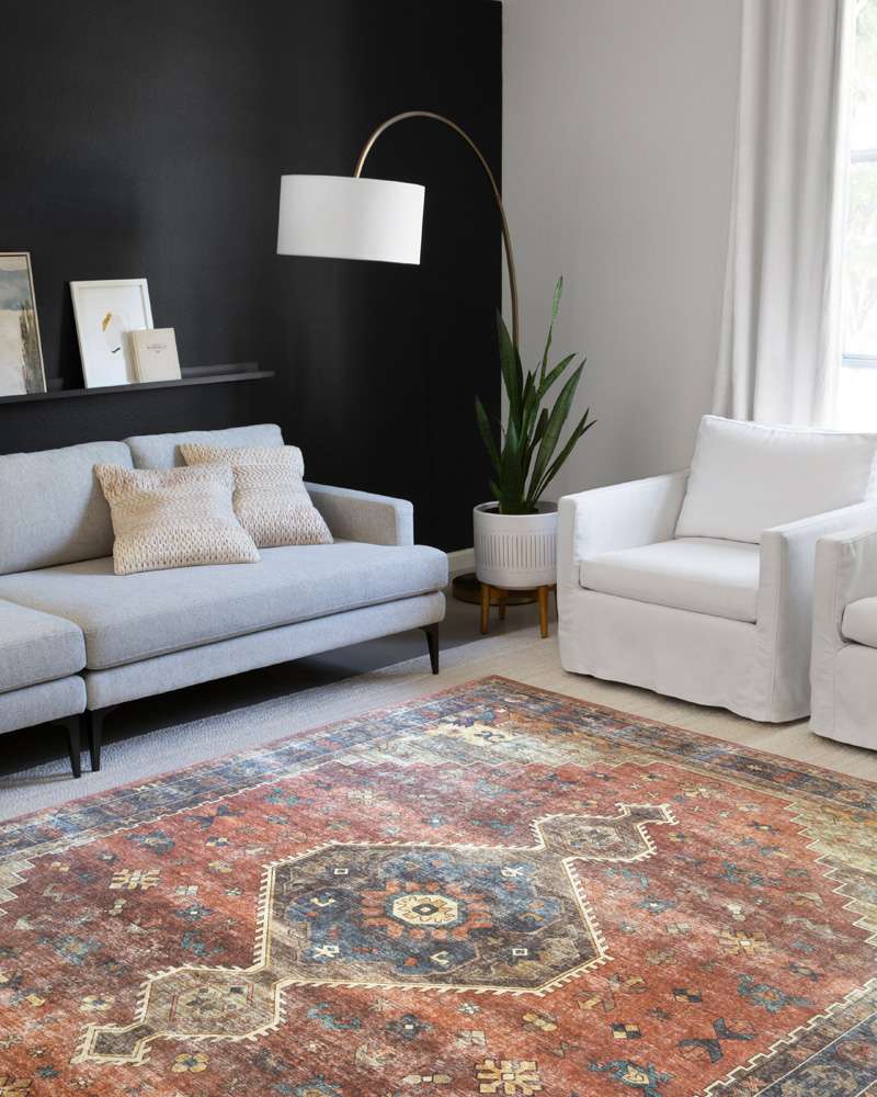 Loloi - Skye Rust / Blue 5-0in x 7-6in Area Rug - SKYESKY-11RUBB5076 veiw 2