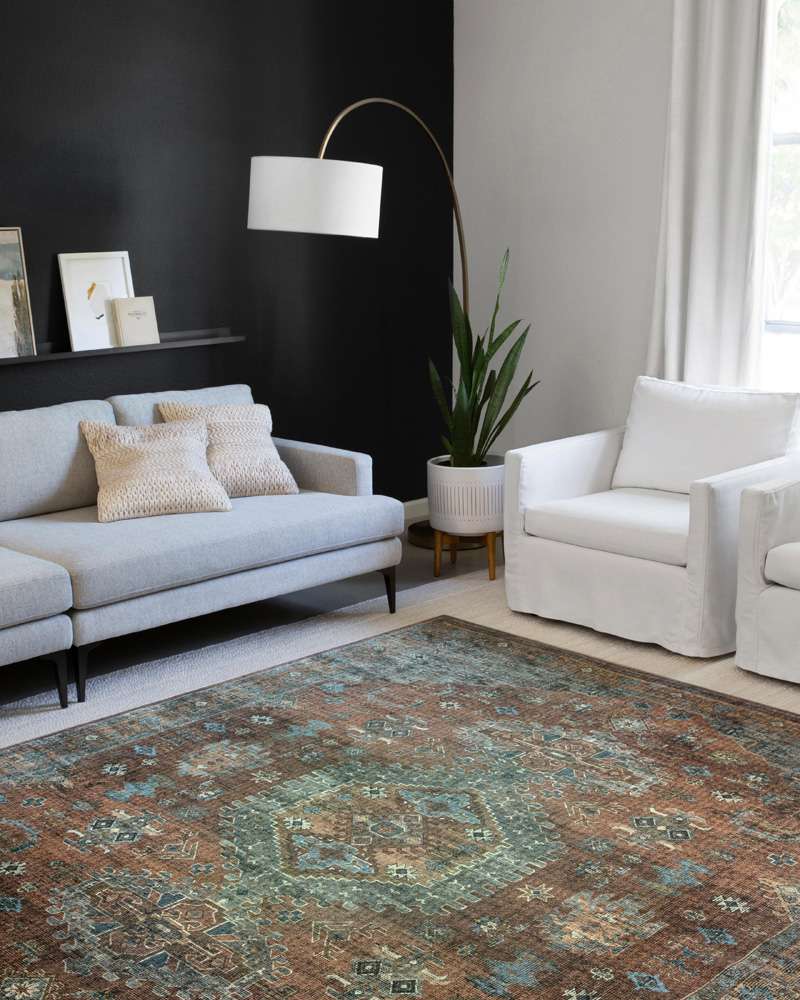Loloi - Skye Terracotta / Sky 5-0in x 7-6in Area Rug - SKYESKY-07TCSC5076 veiw 2