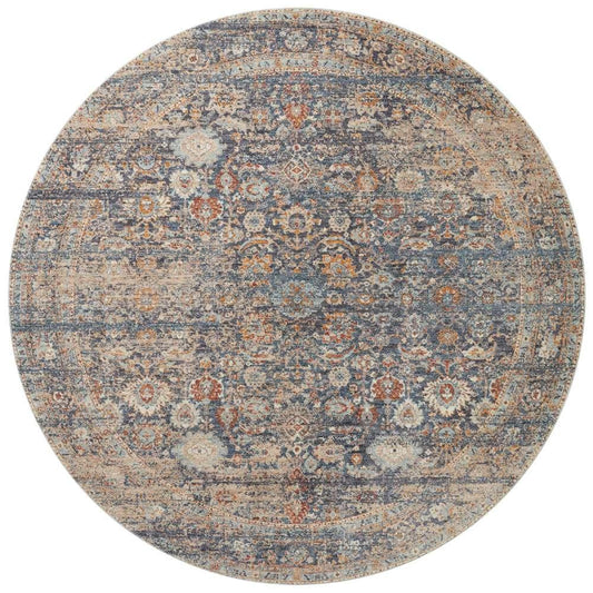 Angela Rose x Loloi - Blake Navy / Multi 5-3in x 5-3in Round Area Rug - BLAKBLA-07NVML530R veiw 1