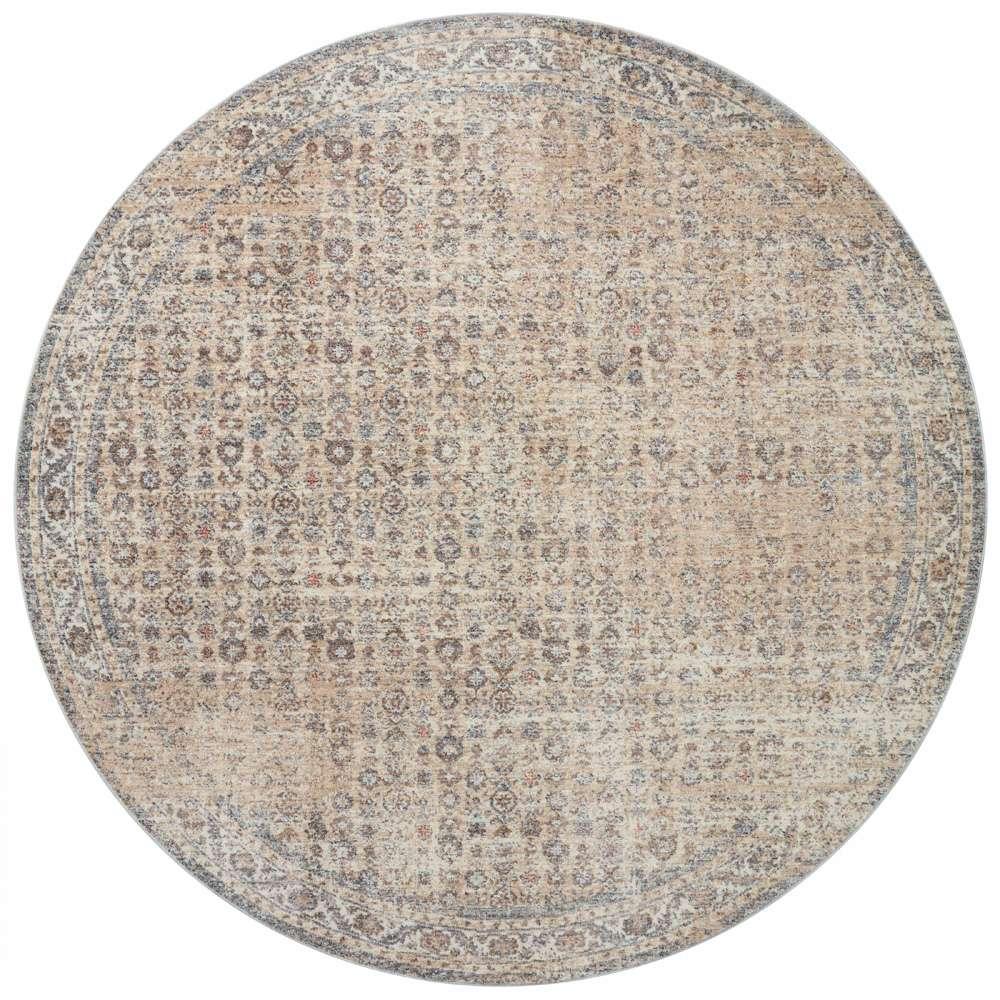 Angela Rose x Loloi - Blake Beige / Denim 7-10in x 7-10in Round Area Rug - BLAKBLA-04BEDE7A0R veiw 1