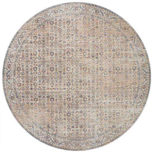 Angela Rose x Loloi - Blake Beige / Denim 7-10in x 7-10in Round Area Rug - BLAKBLA-04BEDE7A0R veiw 1
