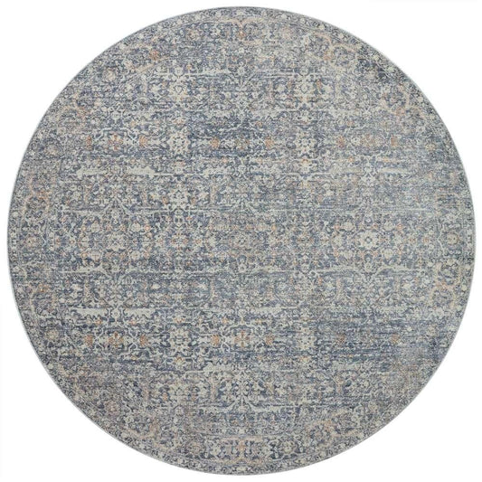 Angela Rose x Loloi - Blake Denim / Taupe 7-10in x 7-10in Round Area Rug - BLAKBLA-03DETA7A0R veiw 1