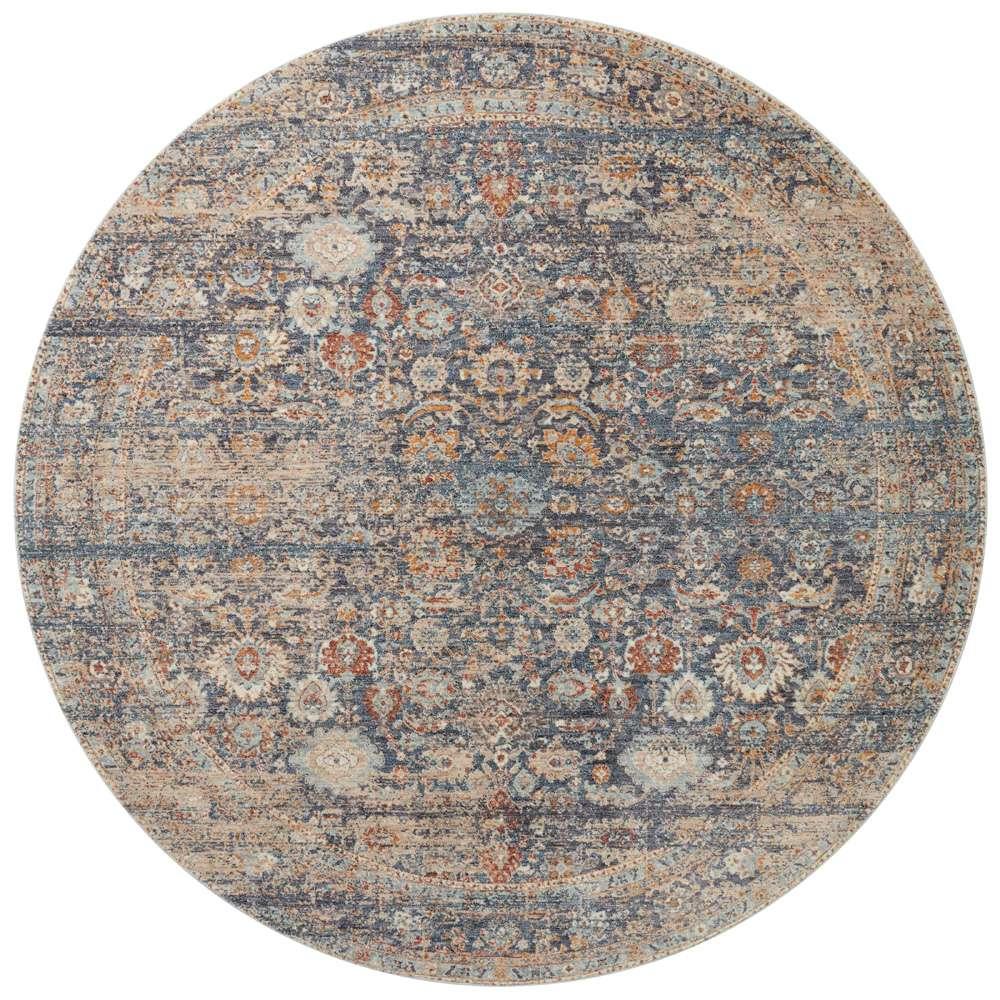Angela Rose x Loloi - Blake Navy / Multi 7-10in x 7-10in Round Area Rug - BLAKBLA-07NVML7A0R veiw 1