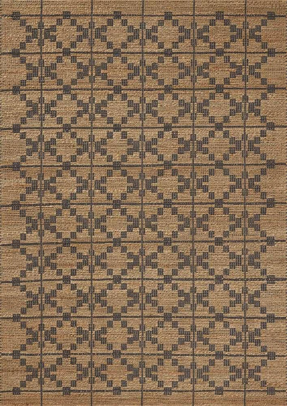 Chris Loves Julia x Loloi - Judy Natural / Graphite 18in x 18in Sample Rug - JUDYJUD-05NAGT160S veiw 1