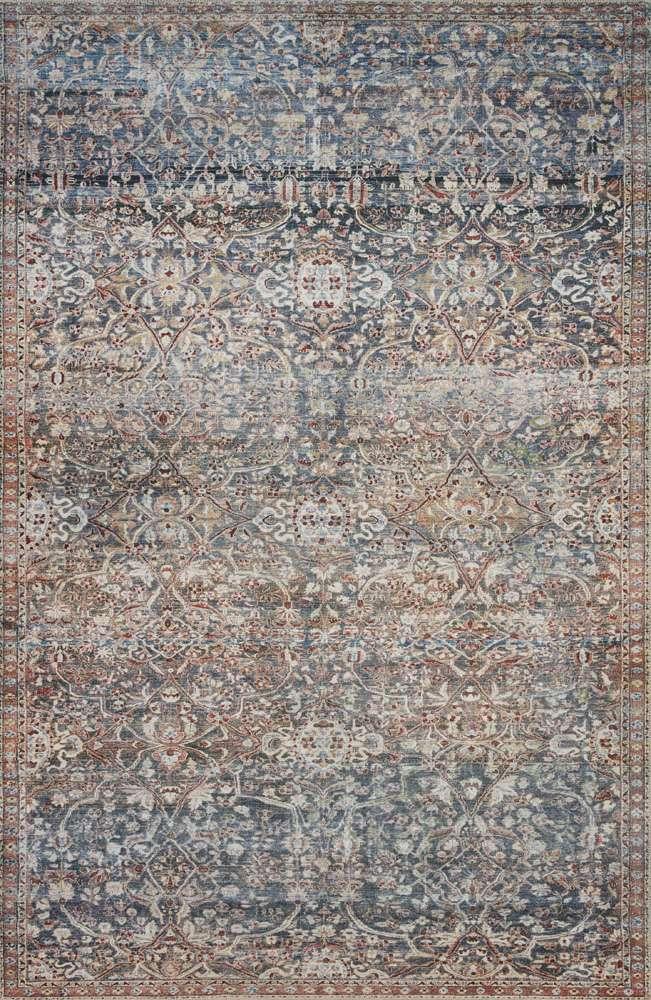 Chris Loves Julia x Loloi - Jules Denim / Spice 18in x 18in Sample Rug - JULSJUL-06DESQ160S veiw 1