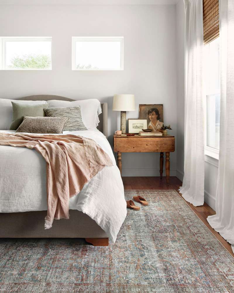 Chris Loves Julia x Loloi - Jules Lagoon / Brick 18in x 18in Sample Rug - JULSJUL-05LJBK160S veiw 2