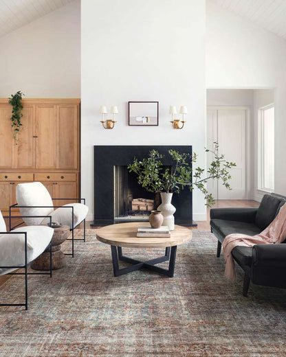 Chris Loves Julia x Loloi - Jules Lagoon / Brick 18in x 18in Sample Rug - JULSJUL-05LJBK160S veiw 4