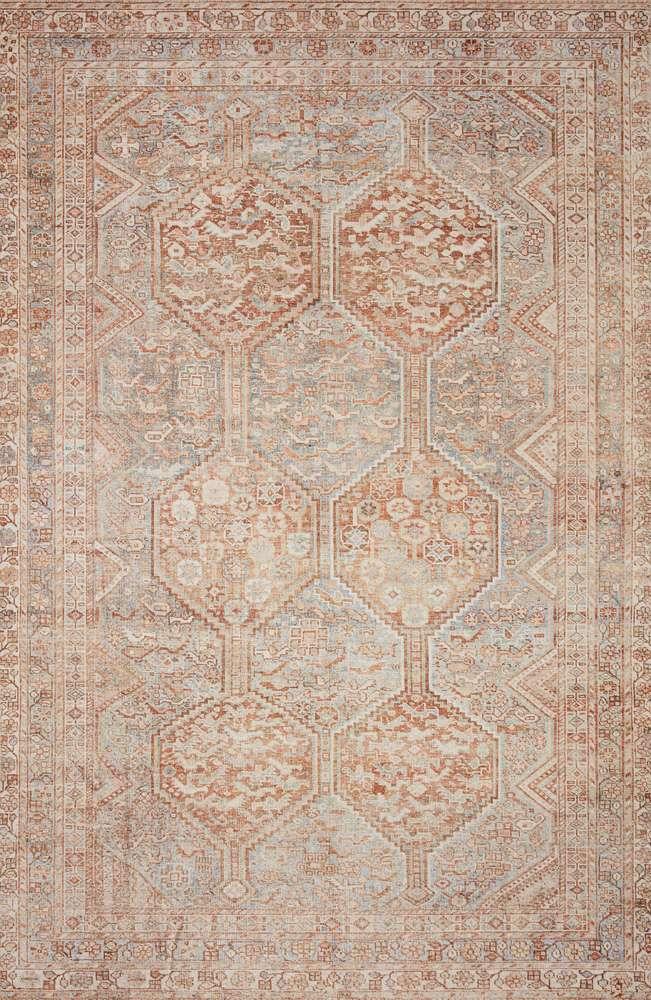 Chris Loves Julia x Loloi - Jules Tangerine / Mist 18in x 18in Sample Rug - JULSJUL-04TGMI160S veiw 1