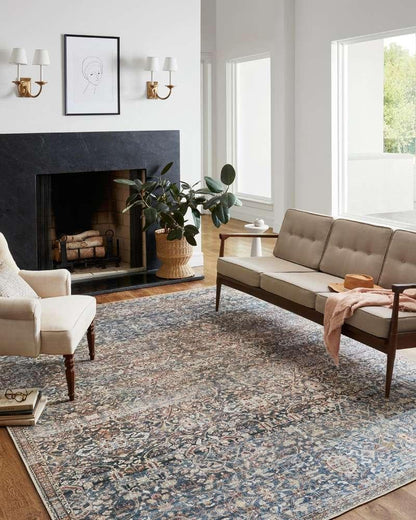 Chris Loves Julia x Loloi - Jules Denim / Spice 2-0in x 5-0in Accent Rug - JULSJUL-06DESQ2050 veiw 2