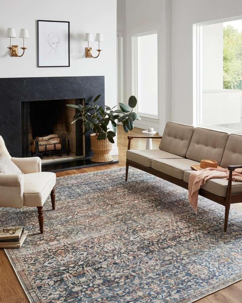 Chris Loves Julia x Loloi - Jules Denim / Spice 2-3in x 3-9in Accent Rug - JULSJUL-06DESQ2339 veiw 2