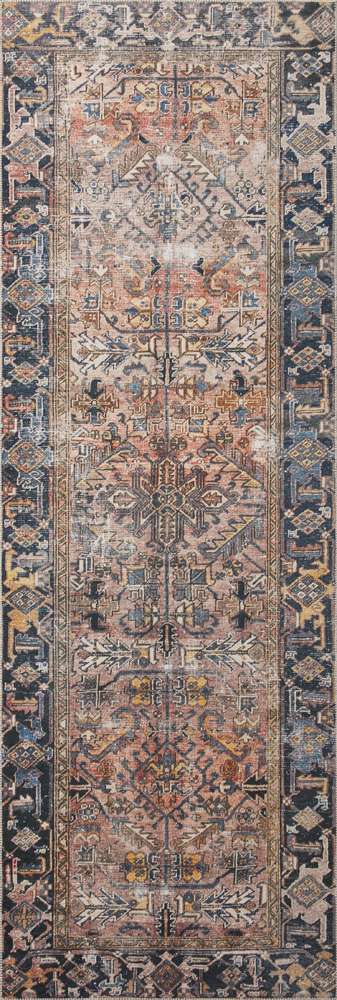Chris Loves Julia x Loloi - Jules Terracotta / Multi 2-6in x 12-0in Runner Rug - JULSJUL-02TCML26C0 veiw 1