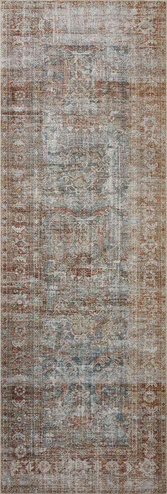 Chris Loves Julia x Loloi - Jules Lagoon / Brick 2-6in x 9-6in Runner Rug - JULSJUL-05LJBK2696 veiw 1