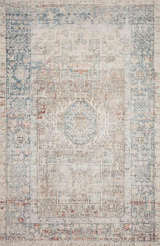 Chris Loves Julia x Loloi - Jules Natural / Ocean 3-6in x 5-6in Accent Rug - JULSJUL-07NAOC3656 veiw 1