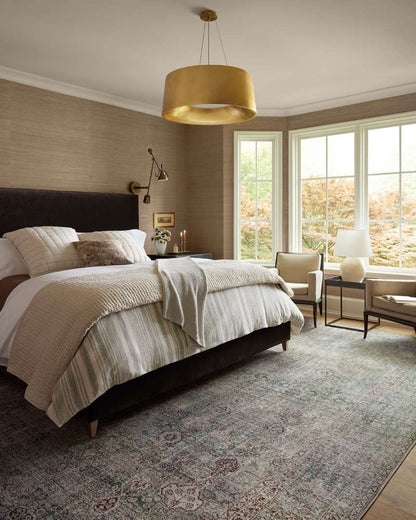 Chris Loves Julia x Loloi - Jules Emerald / Antique Ivory 9-6in x 14 Area Rug - JULSJUL-08EMAI96E0 veiw 2