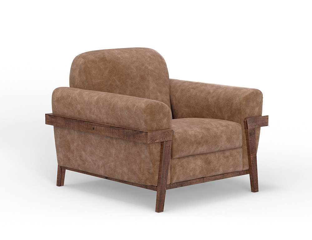 IFD - Loft Brown - Wooden Frame & Base, Armchair - IUP644-ACH-202 veiw 1