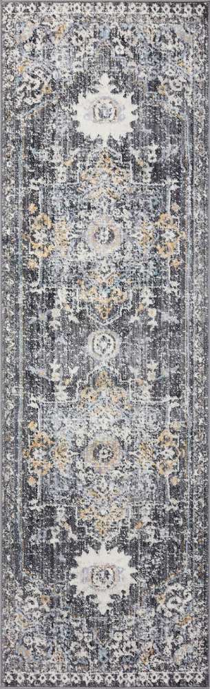 Loloi - Cassandra Charcoal / Gold 2-6in x 10-0in Runner Rug - CASNCSN-02CCGO26A0 veiw 1