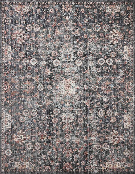 Loloi - Cassandra Charcoal / Rust 5-3in x 7-9in Area Rug - CASNCSN-03CCRU5379 veiw 1