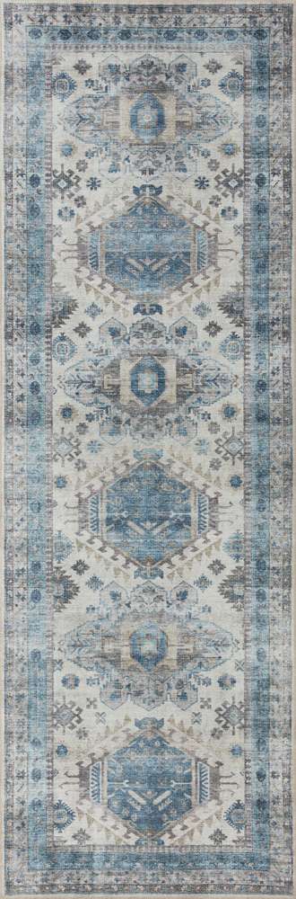 Loloi - Heidi Ivory / Ocean 2-6in x 7-6in Runner Rug - HEIDHEI-04IVOC2676 veiw 1