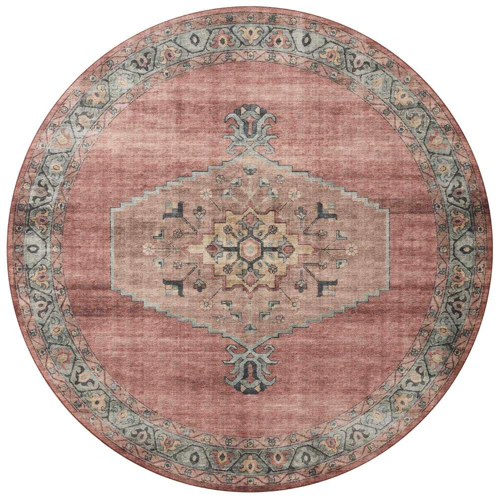 Loloi - Heidi Spice / Aqua 7-6in x 7-6in Round Area Rug - HEIDHEI-05SQAQ760R veiw 1