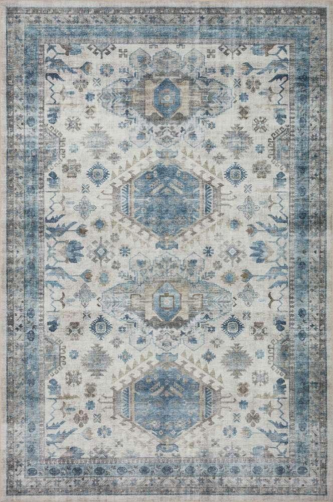 Loloi - Heidi Ivory / Ocean 7-6in x 9-6in Area Rug - HEIDHEI-04IVOC7696 veiw 1