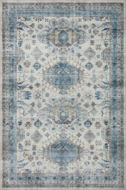 Loloi - Heidi Ivory / Ocean 7-6in x 9-6in Area Rug - HEIDHEI-04IVOC7696 veiw 1